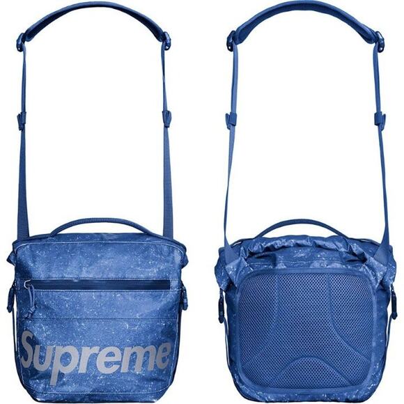 Supreme Waterproof Reflective Speckled Blue Logo Shoulder Bag - Picture 1 of 10
